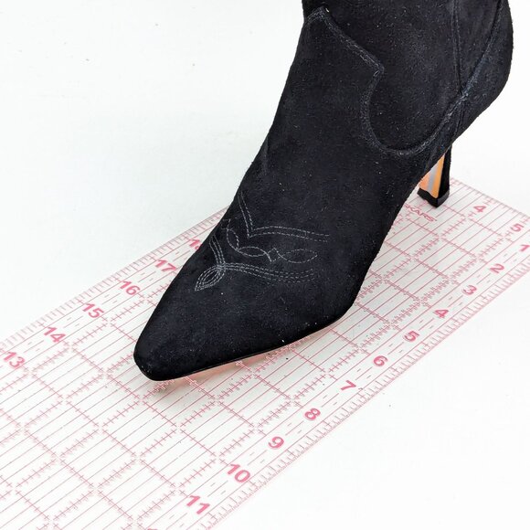 Sam Edelman Women Moe Western Cowboy Black Suede Boots size 8 - Picture 7 of 12